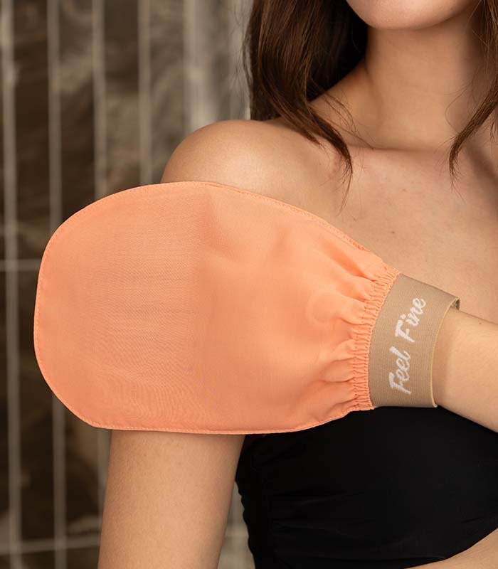Vegan Exfoliating Glove - Plant Silk Hammam Kese (Salmon Pink)