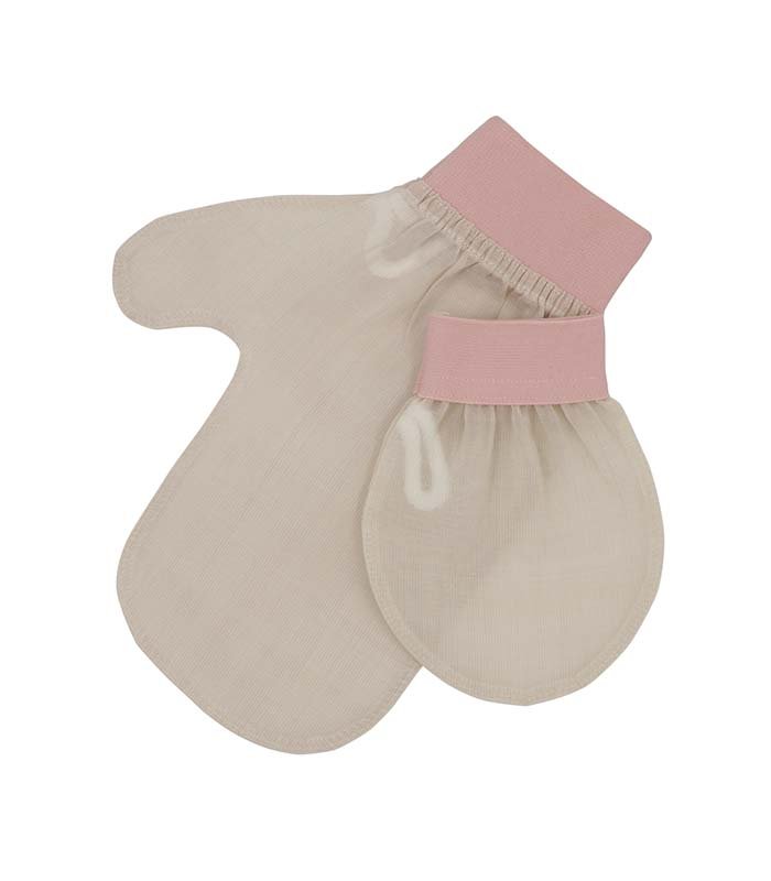 Raw Silk Body Exfoliating Mitt — Thumb Design